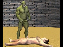 Нарисованный гей долбит в анал соперника в мультике